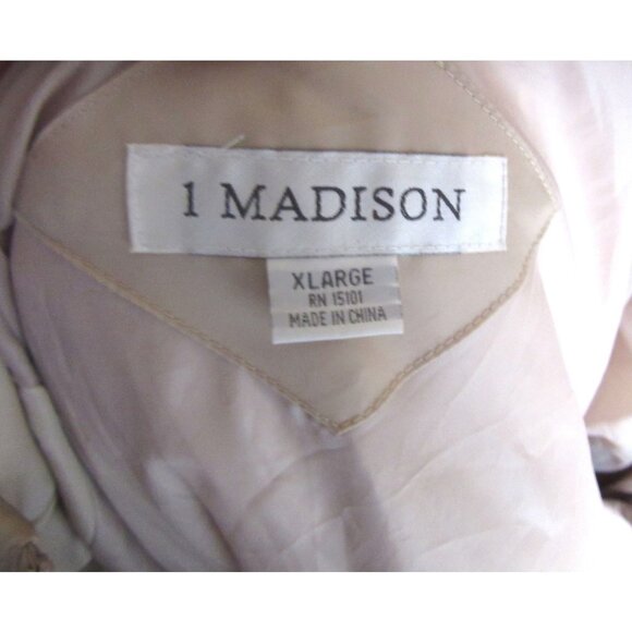 1 Madison Beige Puffer Coat W/ Fox Fur Trim Down/Feather Fill XL - Picture 9 of 11